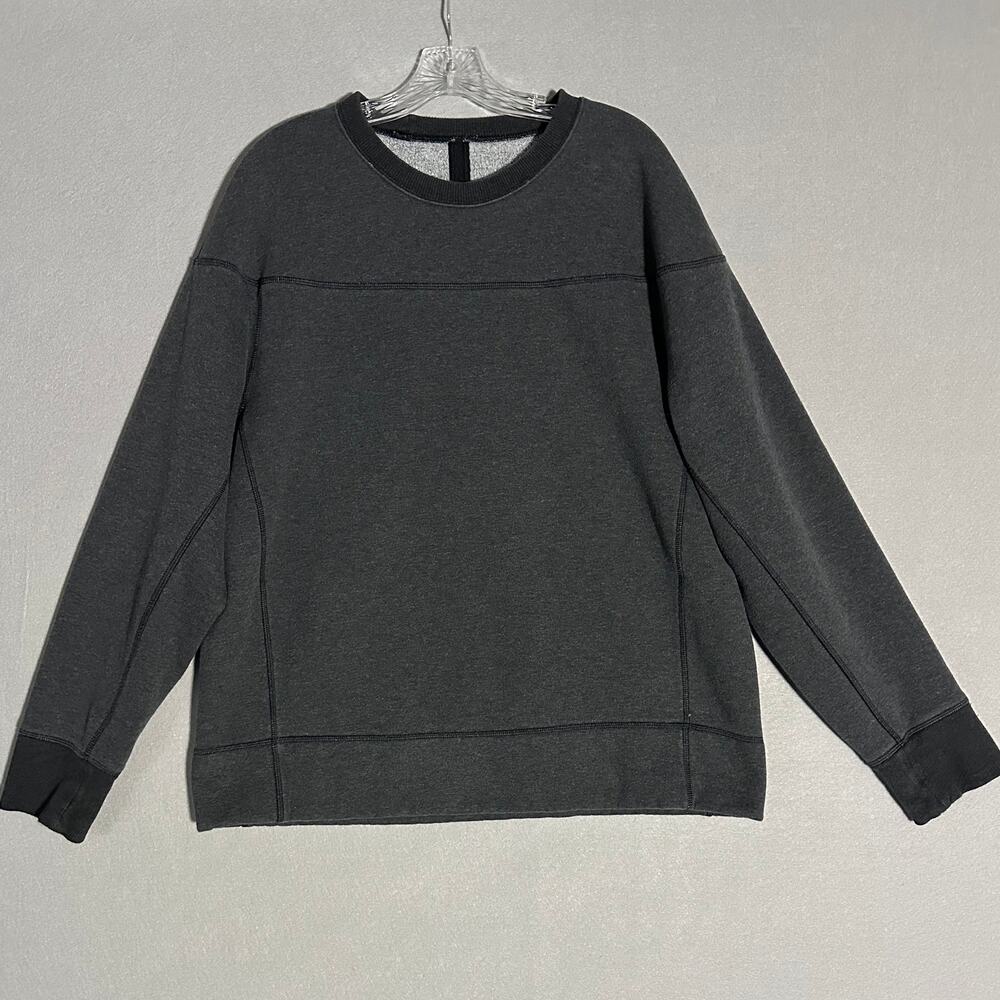 Lululemon Men’s Revolve Long Sleeve Sweatshirt Heathered Black Fleece Sz Unknown